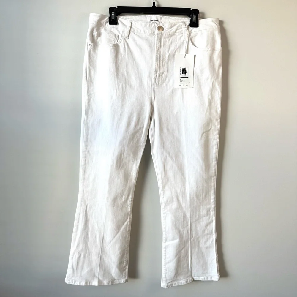Frame Denim Le Crop Mini Boot Cut Jeans White 32 - Picture 4 of 12